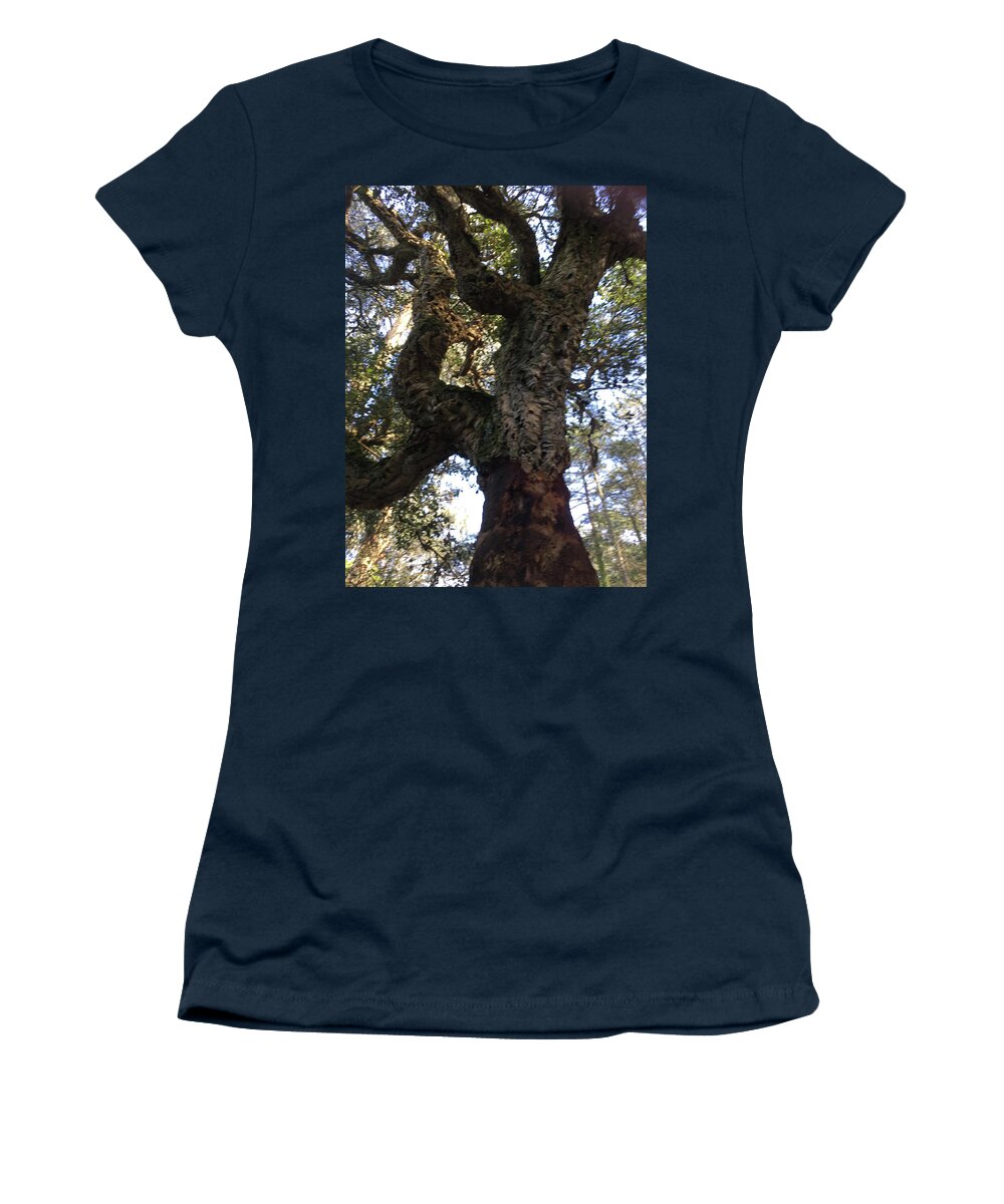 Cork Tree Women's T-Shirt featuring the photograph The Old Cork Tree by Susan Grunin