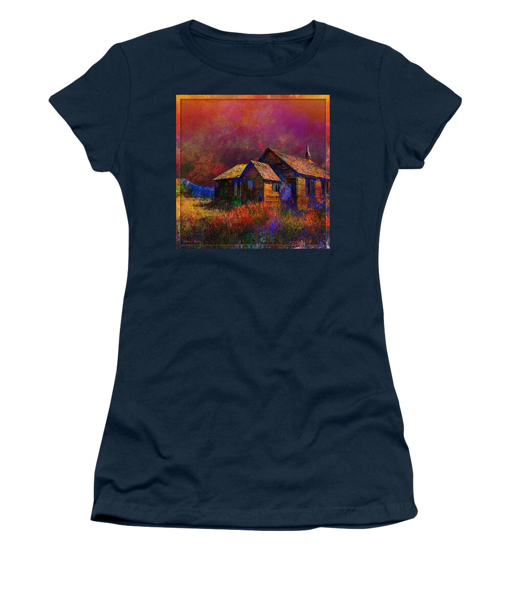Colors Women's T-Shirt featuring the digital art The Old Homestead by Barbara Berney
