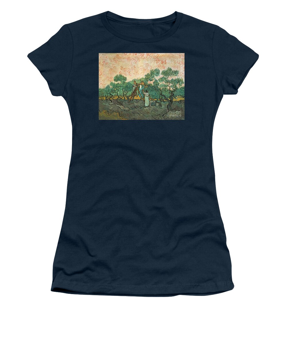 The Women's T-Shirt featuring the painting The Olive Pickers by Vincent van Gogh