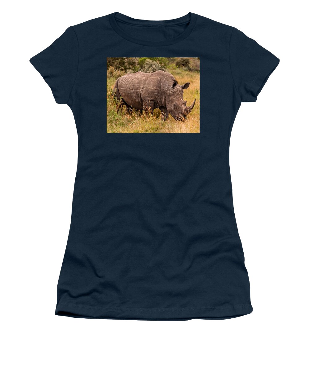 Africa Women's T-Shirt featuring the photograph The Last male Northern White Rhino by Mitchell R Grosky