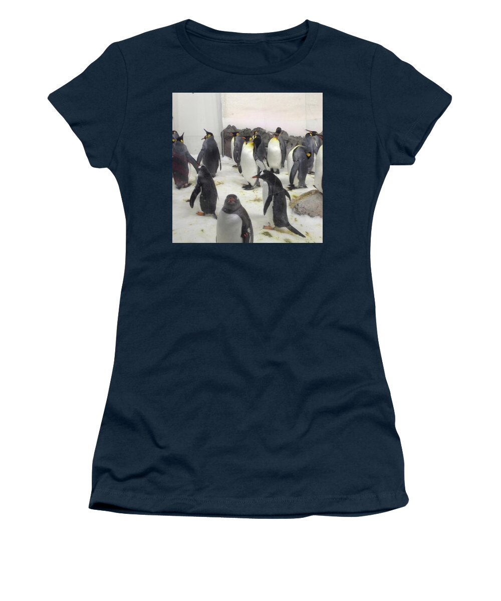Penguins Women's T-Shirt featuring the photograph The Parading Penguins by Susan Grunin