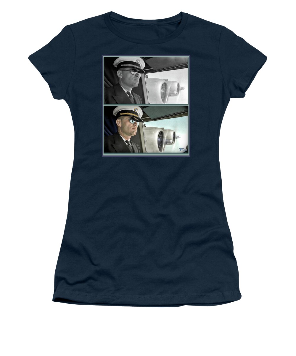 Pilots Women's T-Shirt featuring the mixed media The Pilot by Franchi Torres