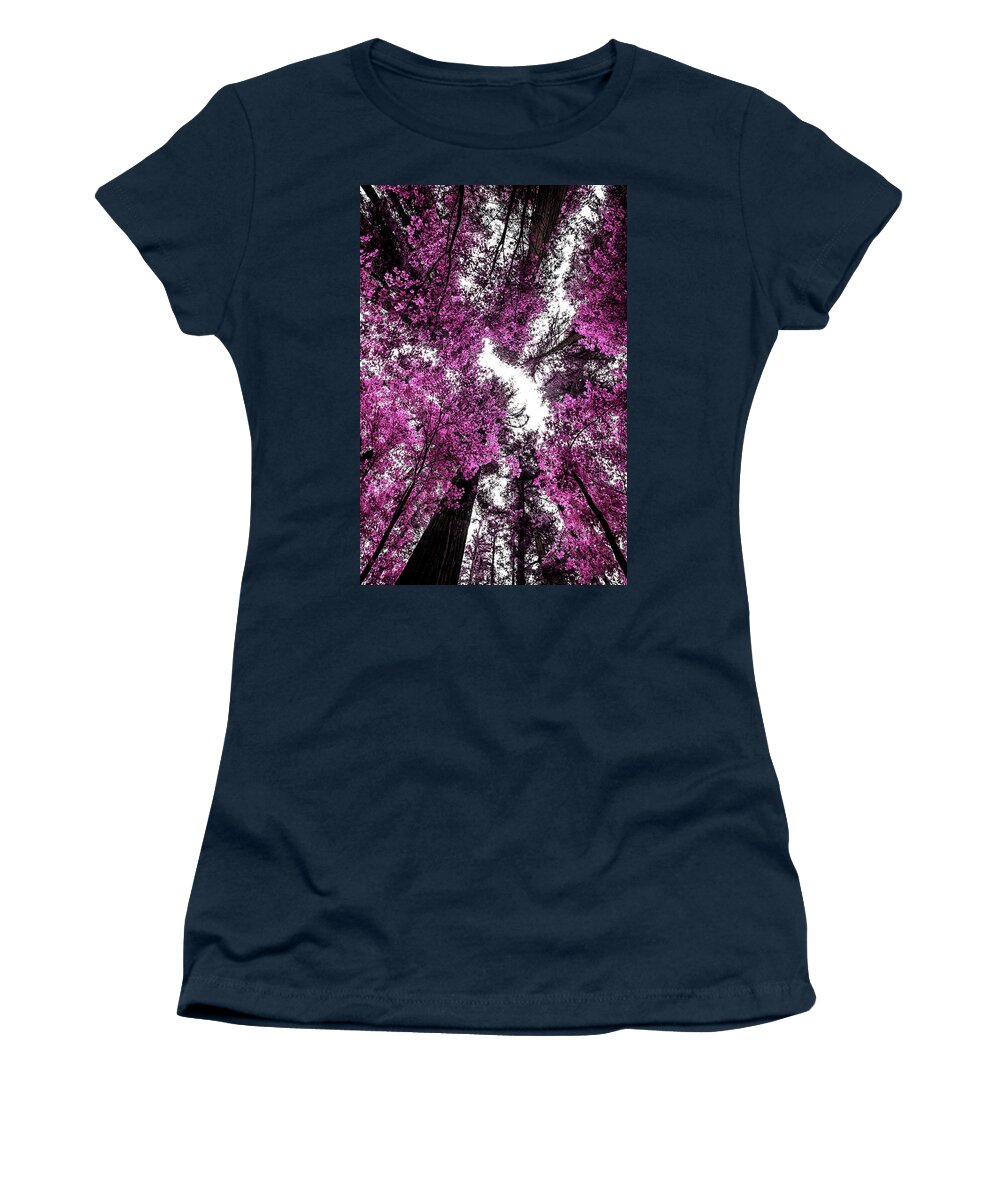 Tree Women's T-Shirt featuring the photograph The Purple Forest by Joseph S Giacalone