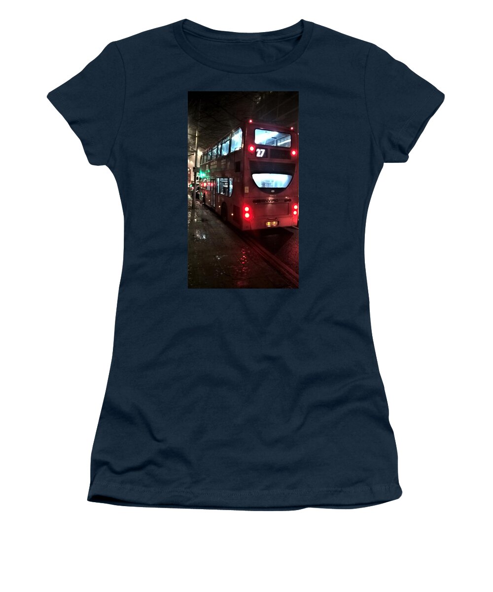 Bus Women's T-Shirt featuring the photograph The Red Bus by Magda Levin