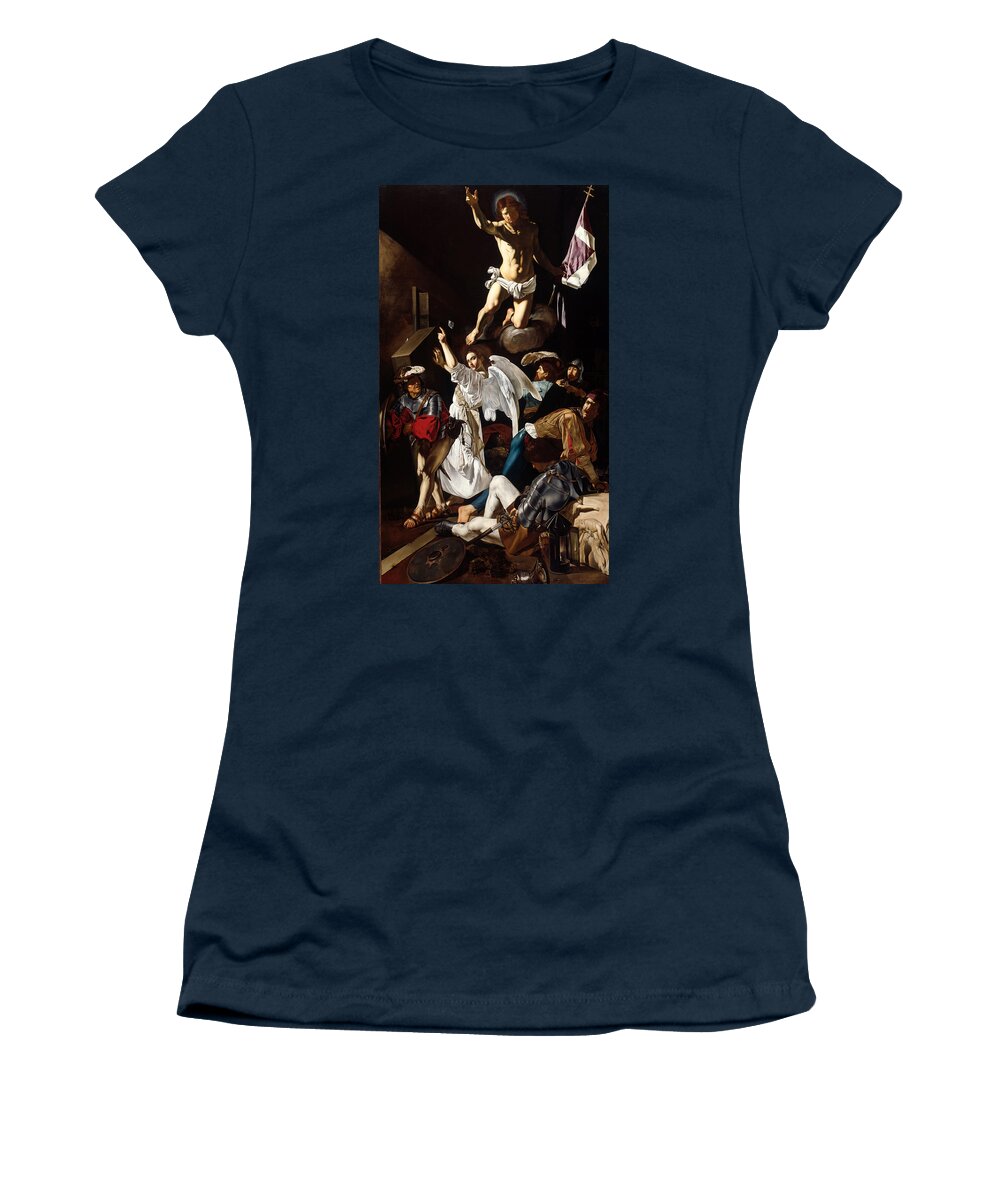 Cecco Del Caravaggio Women's T-Shirt featuring the painting The Resurrection by Cecco del Caravaggio