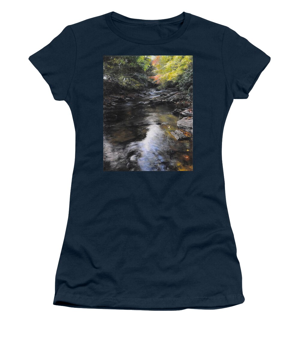 Landscape Women's T-Shirt featuring the painting The river at Lady Bagots by Harry Robertson