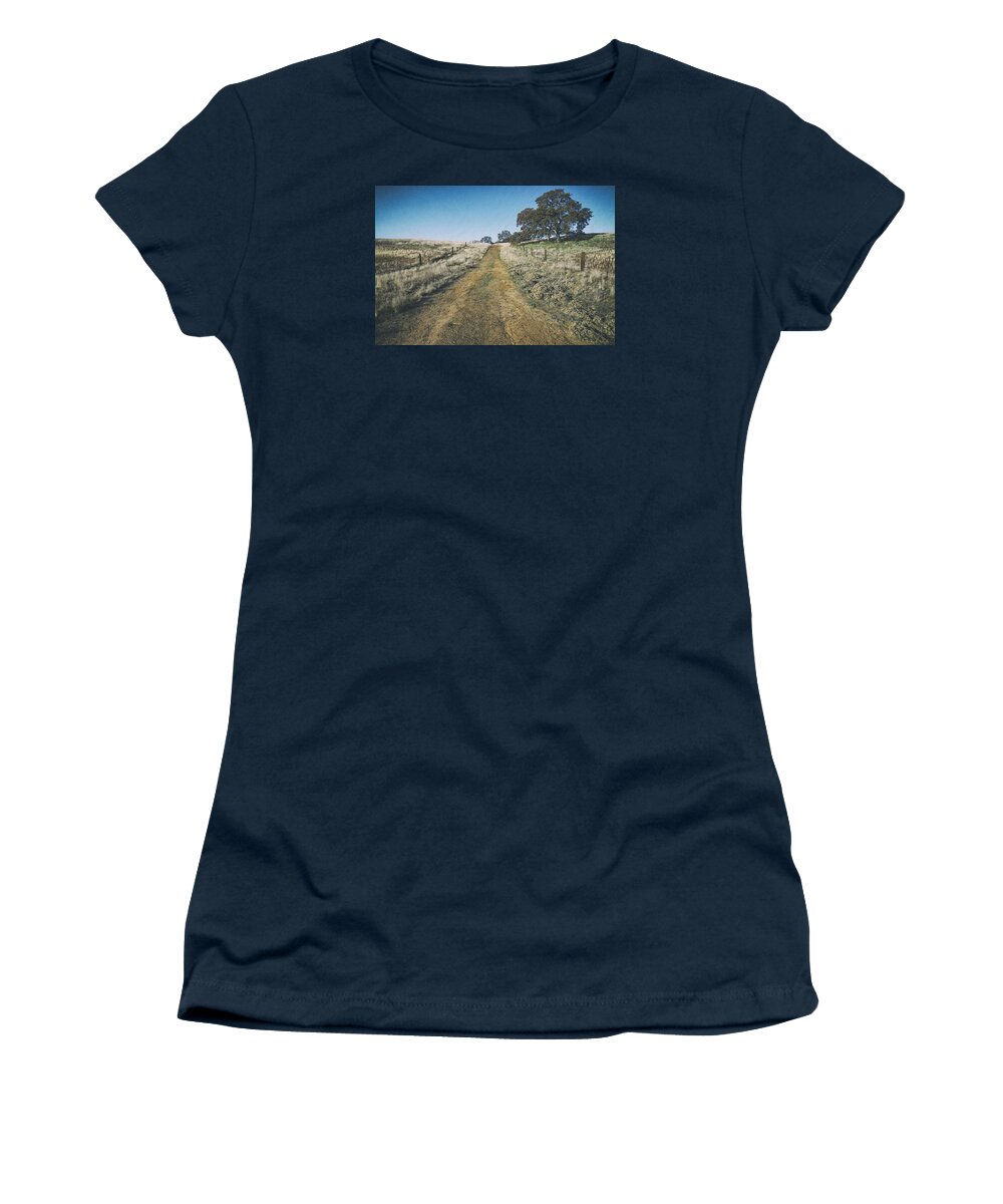 Fog Women's T-Shirt featuring the photograph The Road by Robin Mayoff