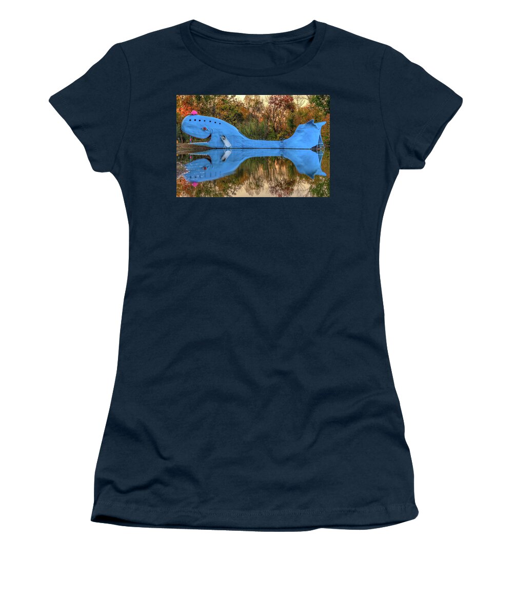 America Women's T-Shirt featuring the photograph The Route 66 Blue Whale - Catoosa Oklahoma - III by Gregory Ballos