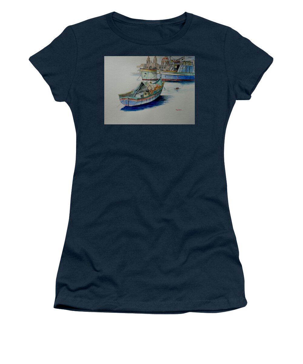 Church Women's T-Shirt featuring the painting The San George by Ray Agius