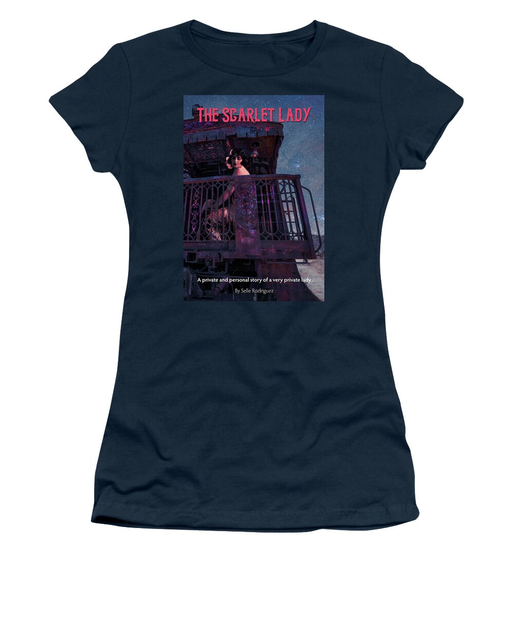 Book Cover Women's T-Shirt featuring the digital art The Scarlet Lady Book Cover by Sandra Selle Rodriguez