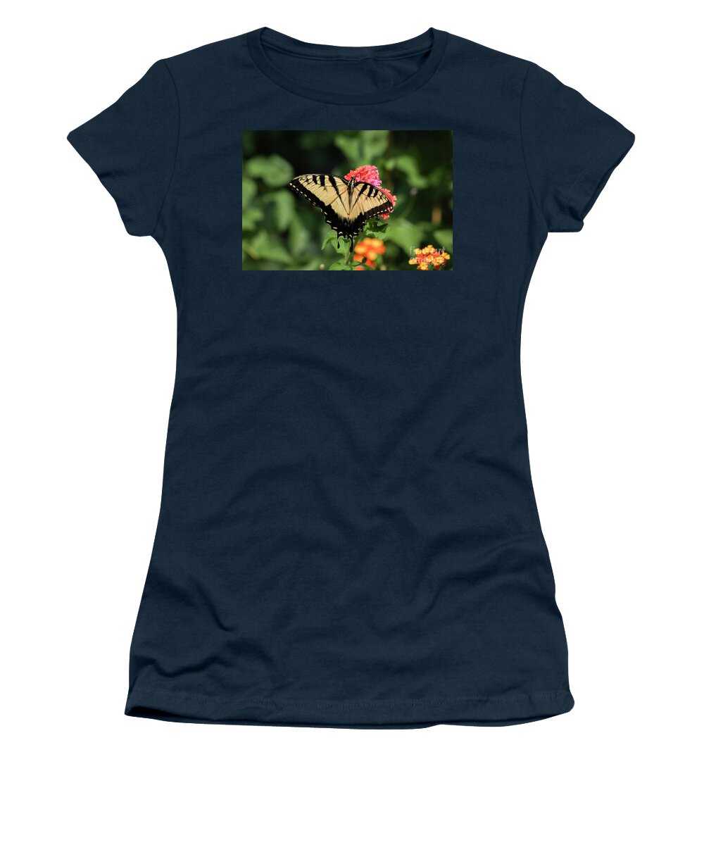 Reid Callaway Eastern Tiger Swallowtail Women's T-Shirt featuring the photograph The Spread Eastern Tiger Swallowtail Butterfly Art by Reid Callaway