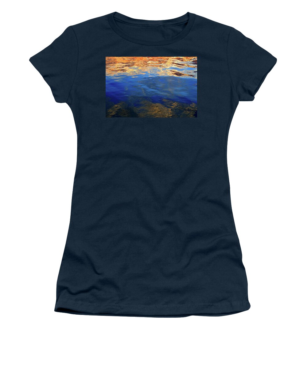 Abstract Women's T-Shirt featuring the photograph The Surface Is A Reflection by Lyle Crump