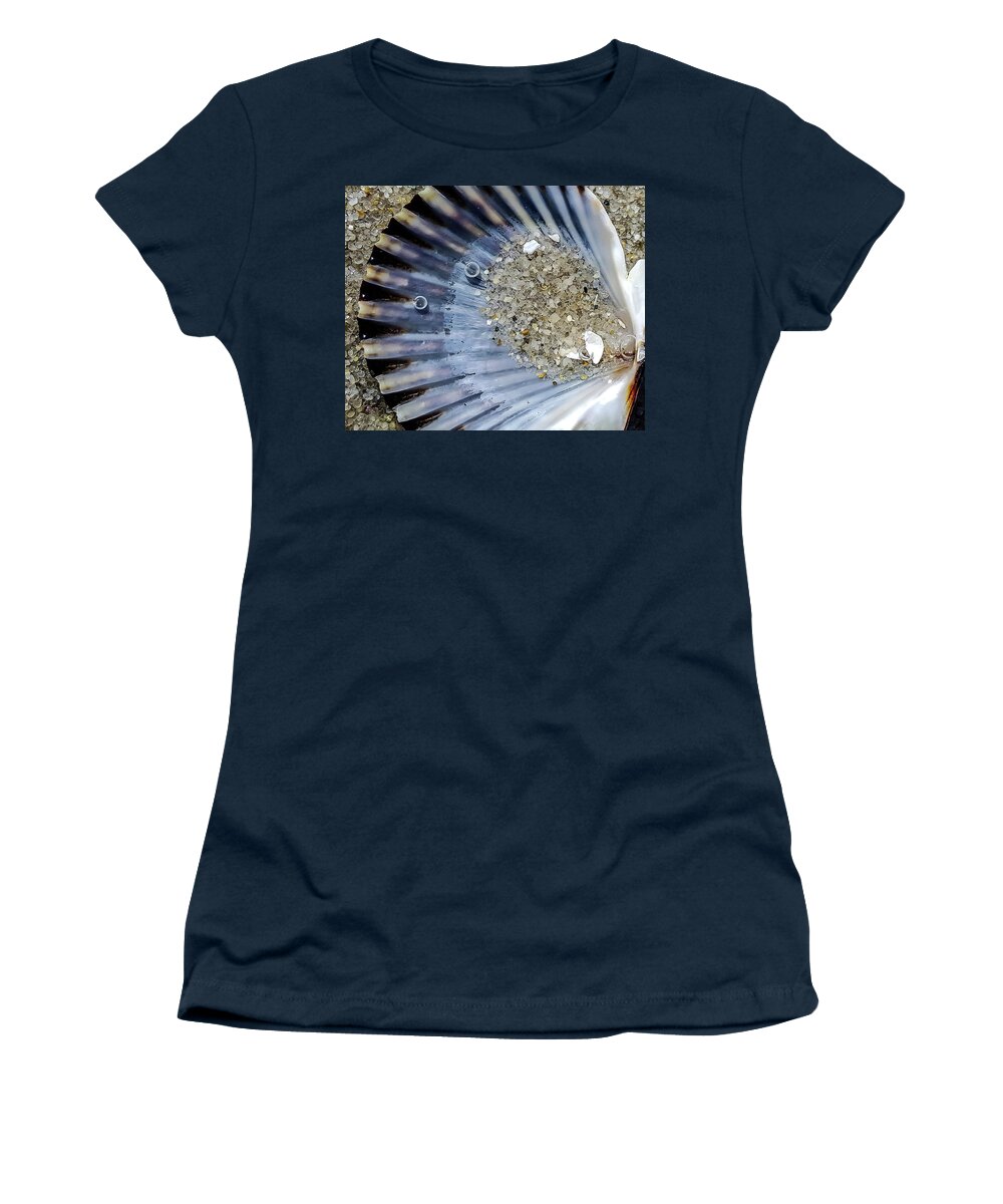 Shell Women's T-Shirt featuring the photograph The Tides Edge by Bruce Carpenter
