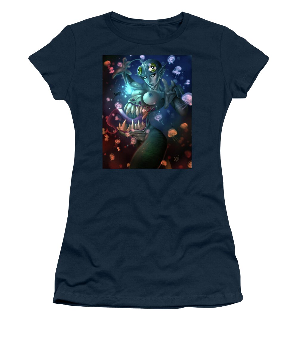 Cthulu Women's T-Shirt featuring the painting The Trap by Pete Tapang