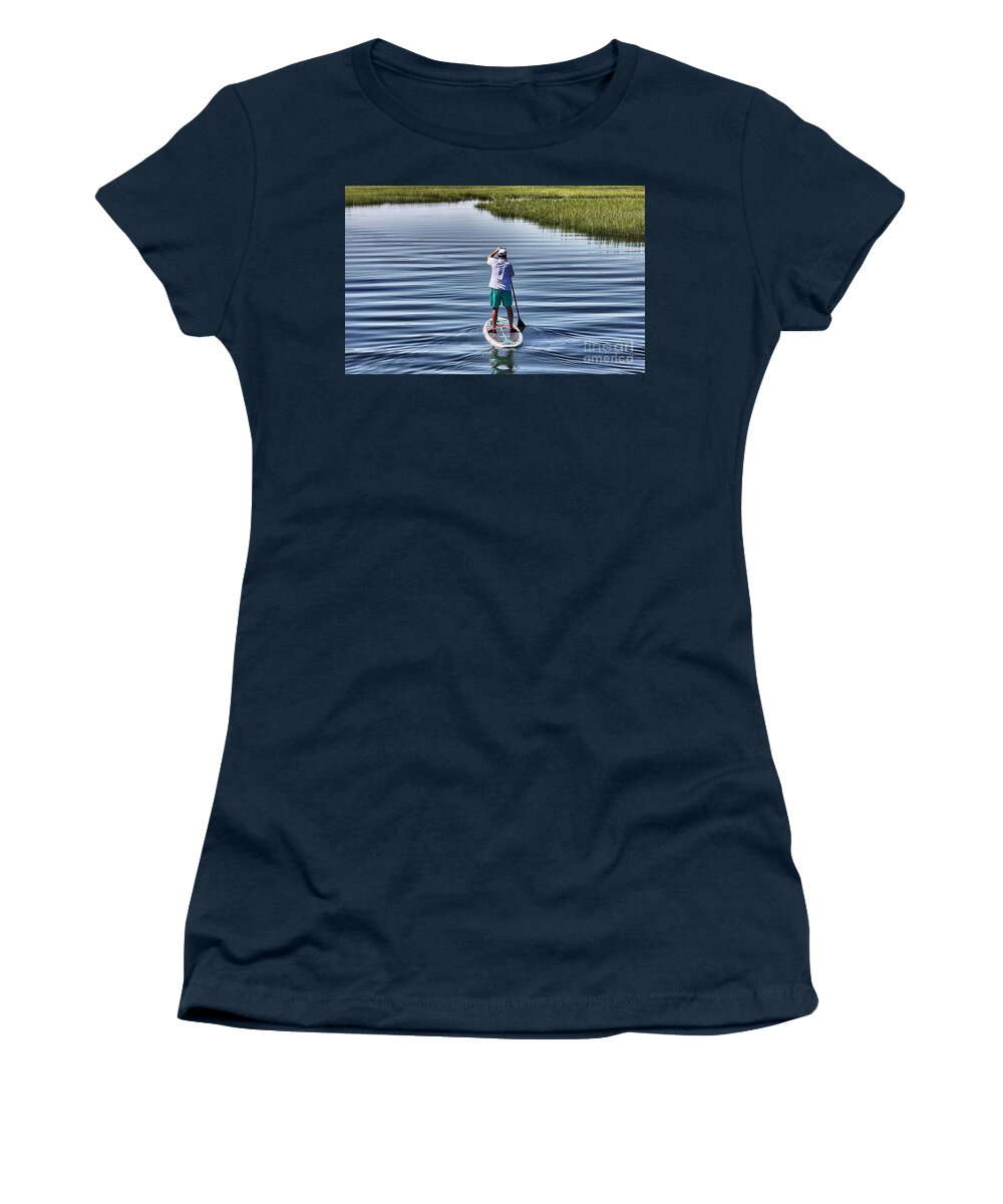 Sup Prints Women's T-Shirt featuring the photograph The View From A Bridge by Phil Mancuso