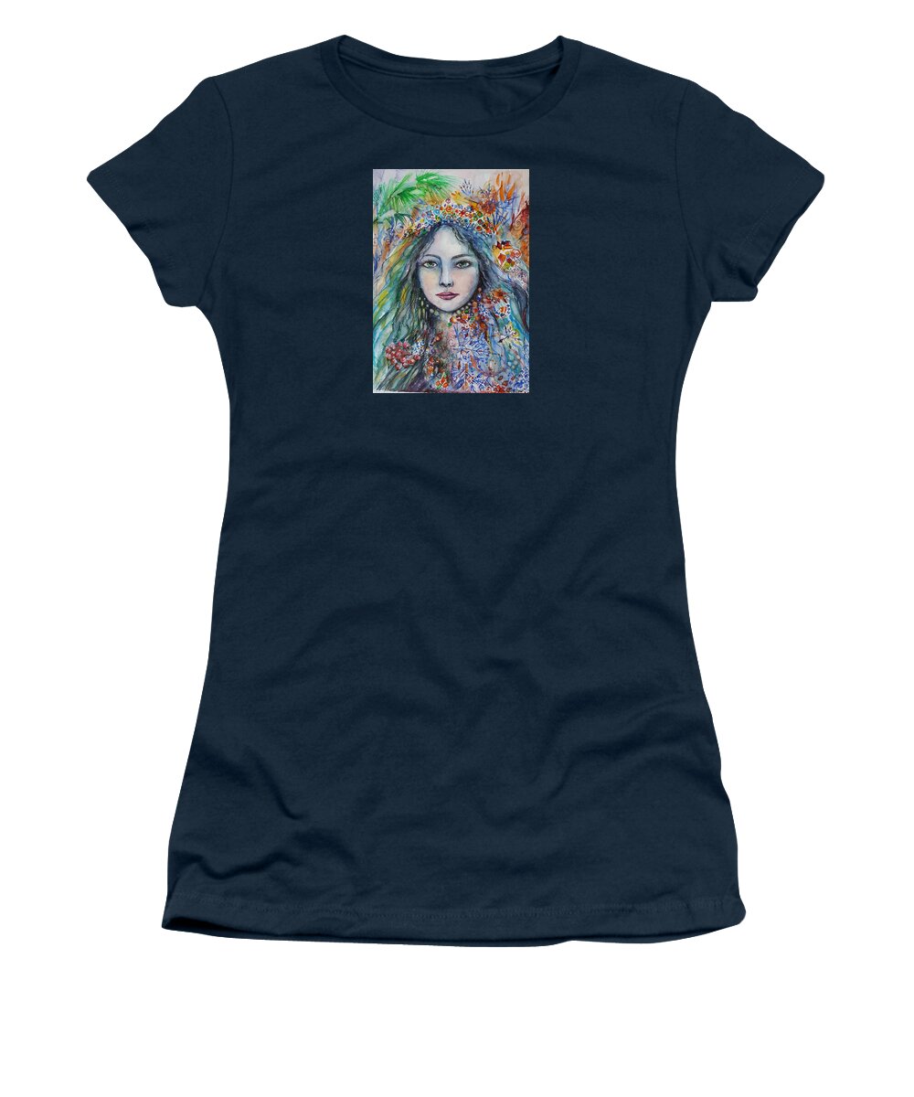 Winter Women's T-Shirt featuring the painting Wealth of Winter by Rita Fetisov
