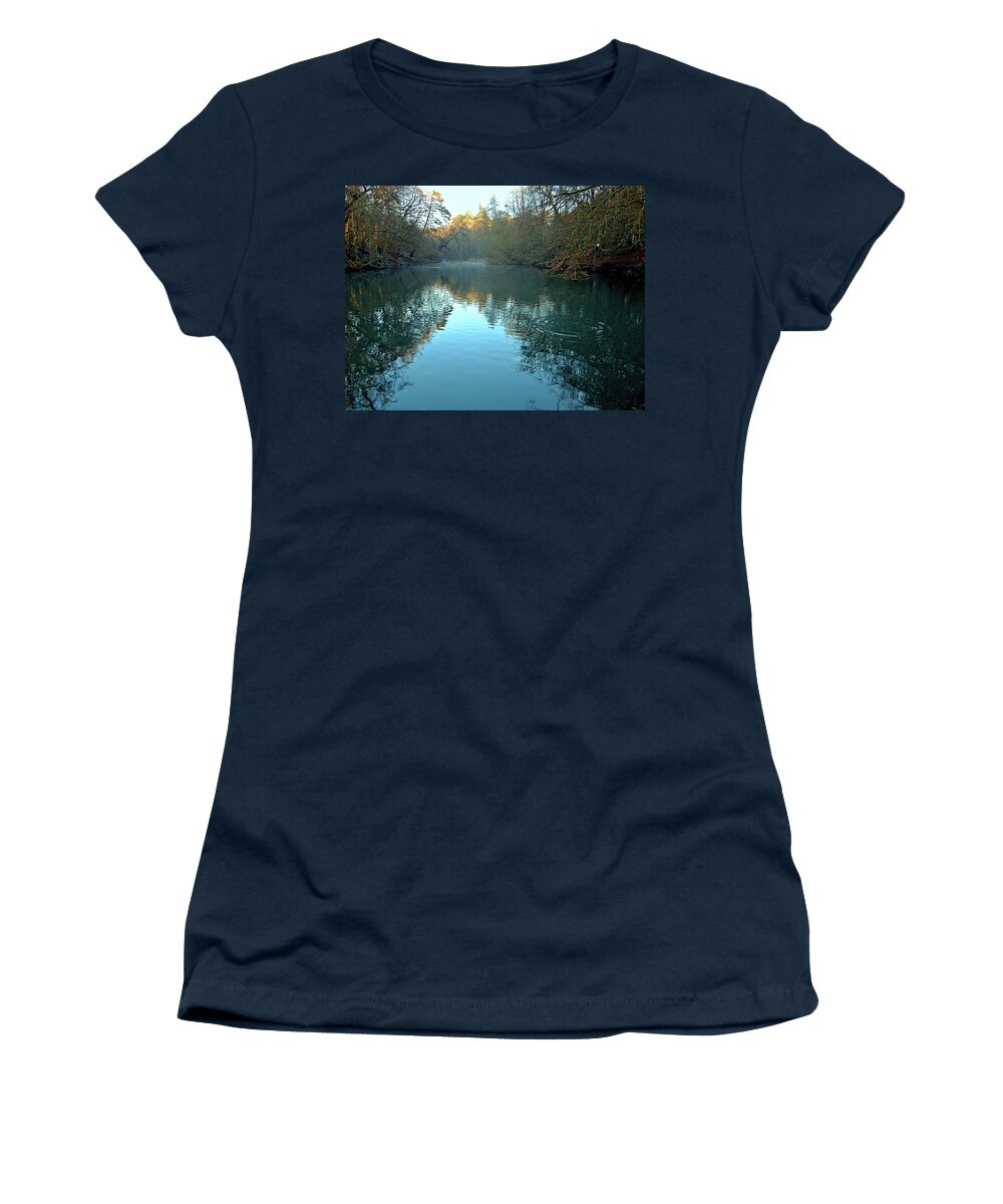 Places Women's T-Shirt featuring the photograph The Winter Lake by Richard Denyer