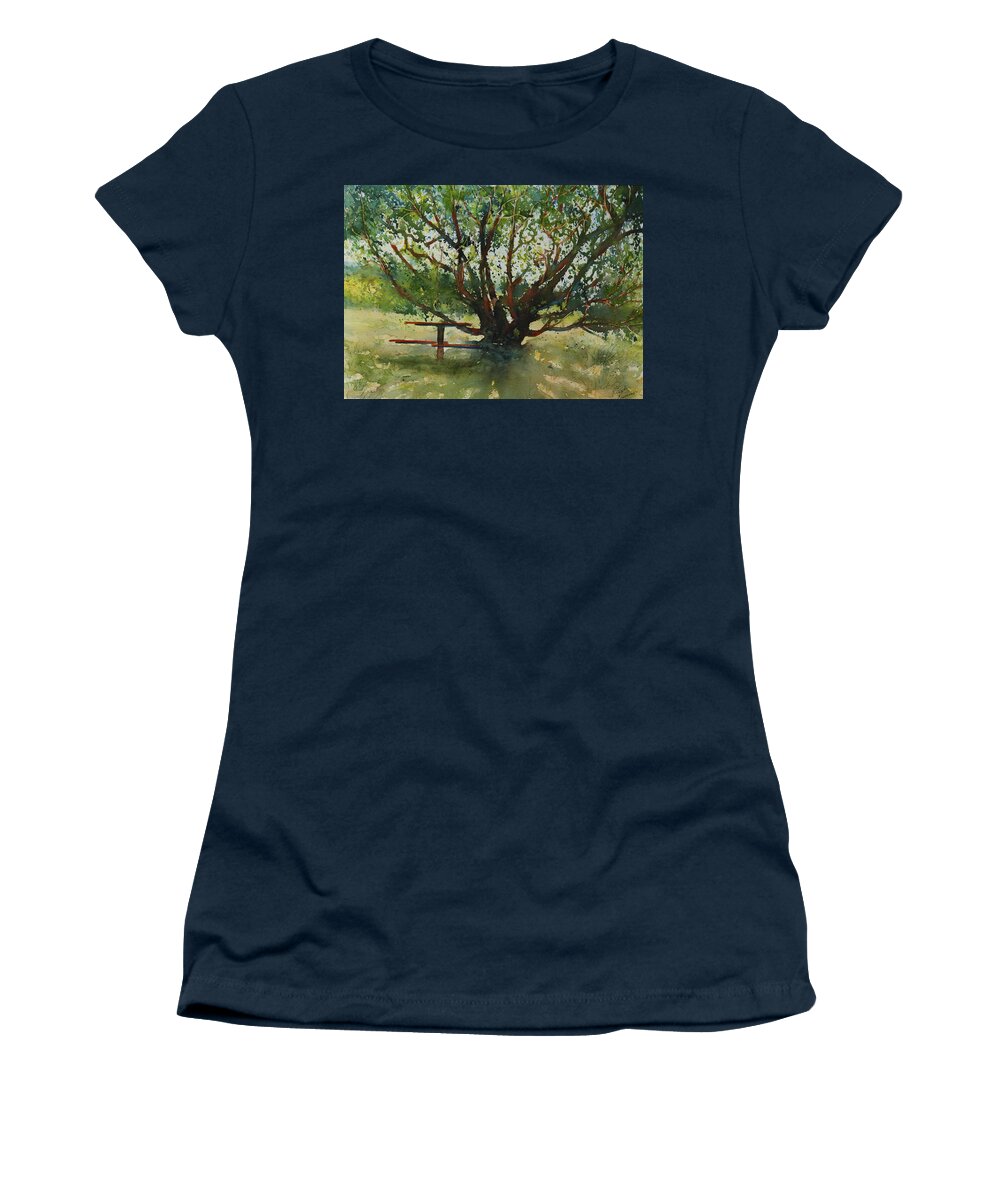 Shade Women's T-Shirt featuring the painting This Looks Like a Good Spot by Ruth Kamenev