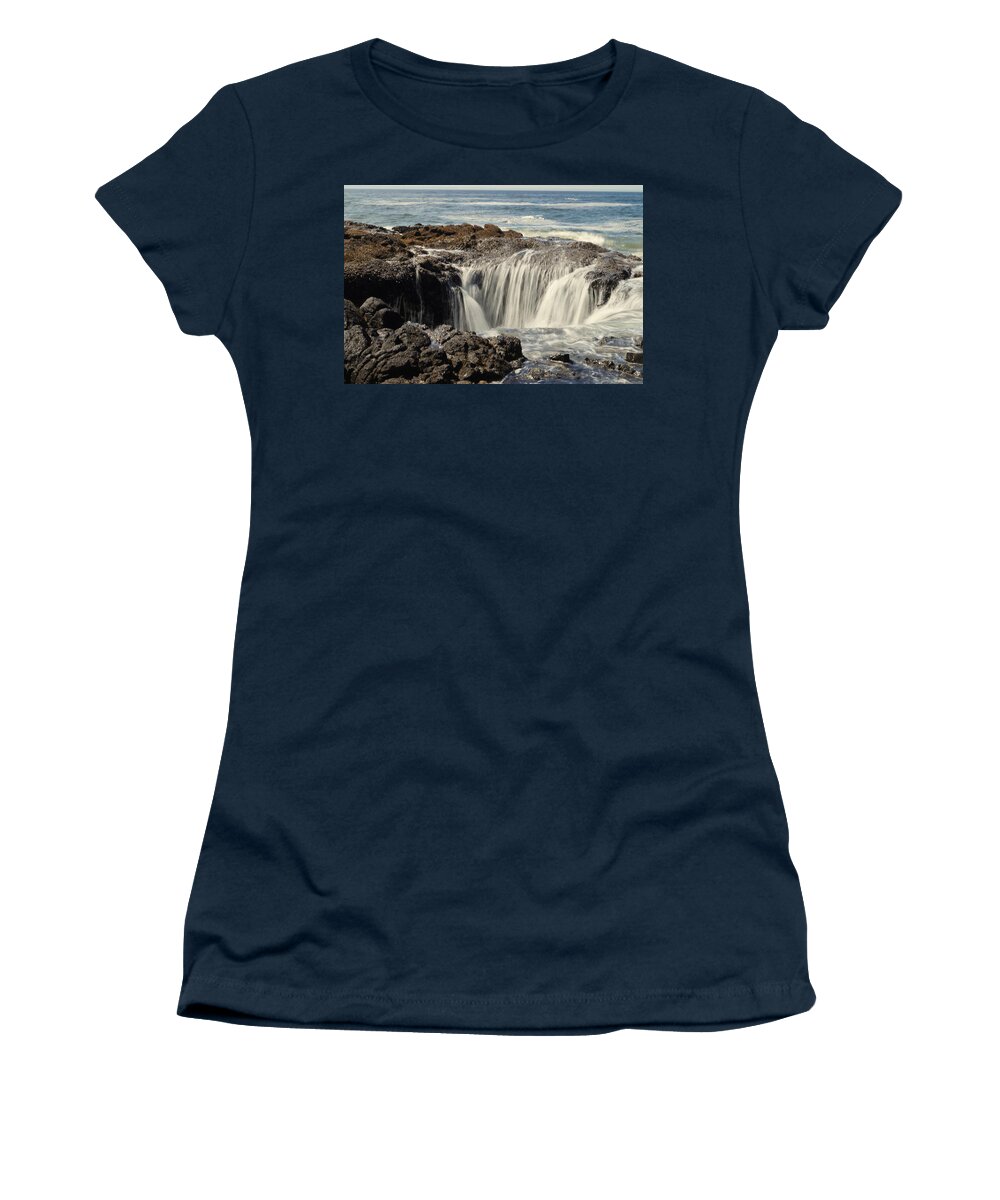 Motion Women's T-Shirt featuring the photograph Thor's Well by Beth Collins