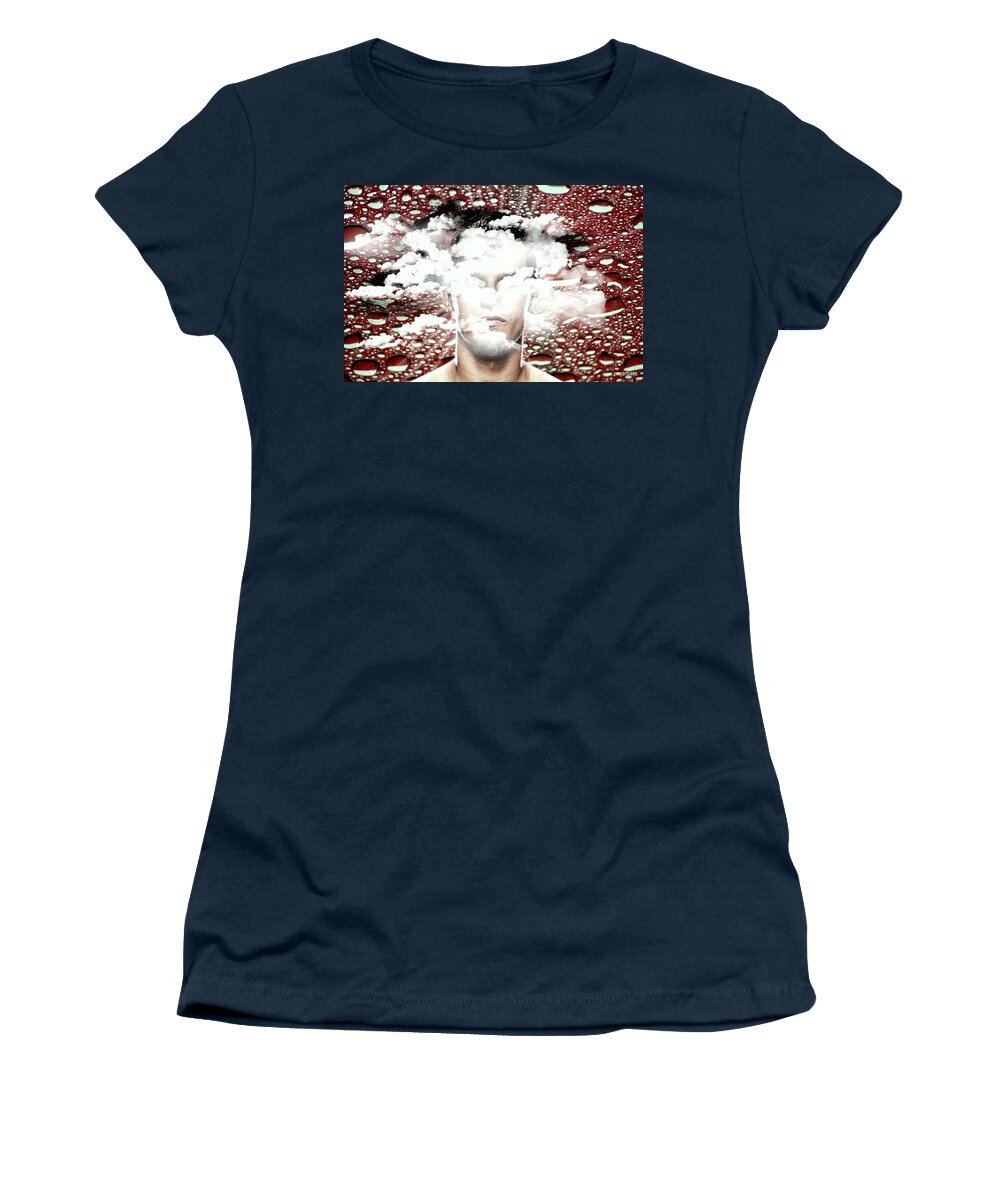 Thoughts Women's T-Shirt featuring the digital art Thoughts Are Like Clouds Passing Through The Sky by Paulo Zerbato