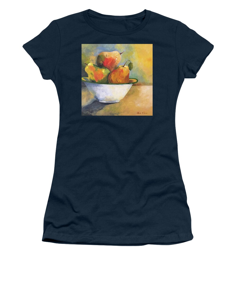 Fruit Women's T-Shirt featuring the painting Pearing Up by Jane Ricker