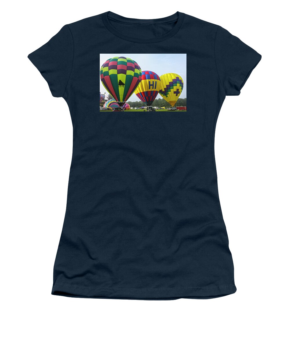 Balloons Women's T-Shirt featuring the photograph Three To Get Ready by Angelo Marcialis