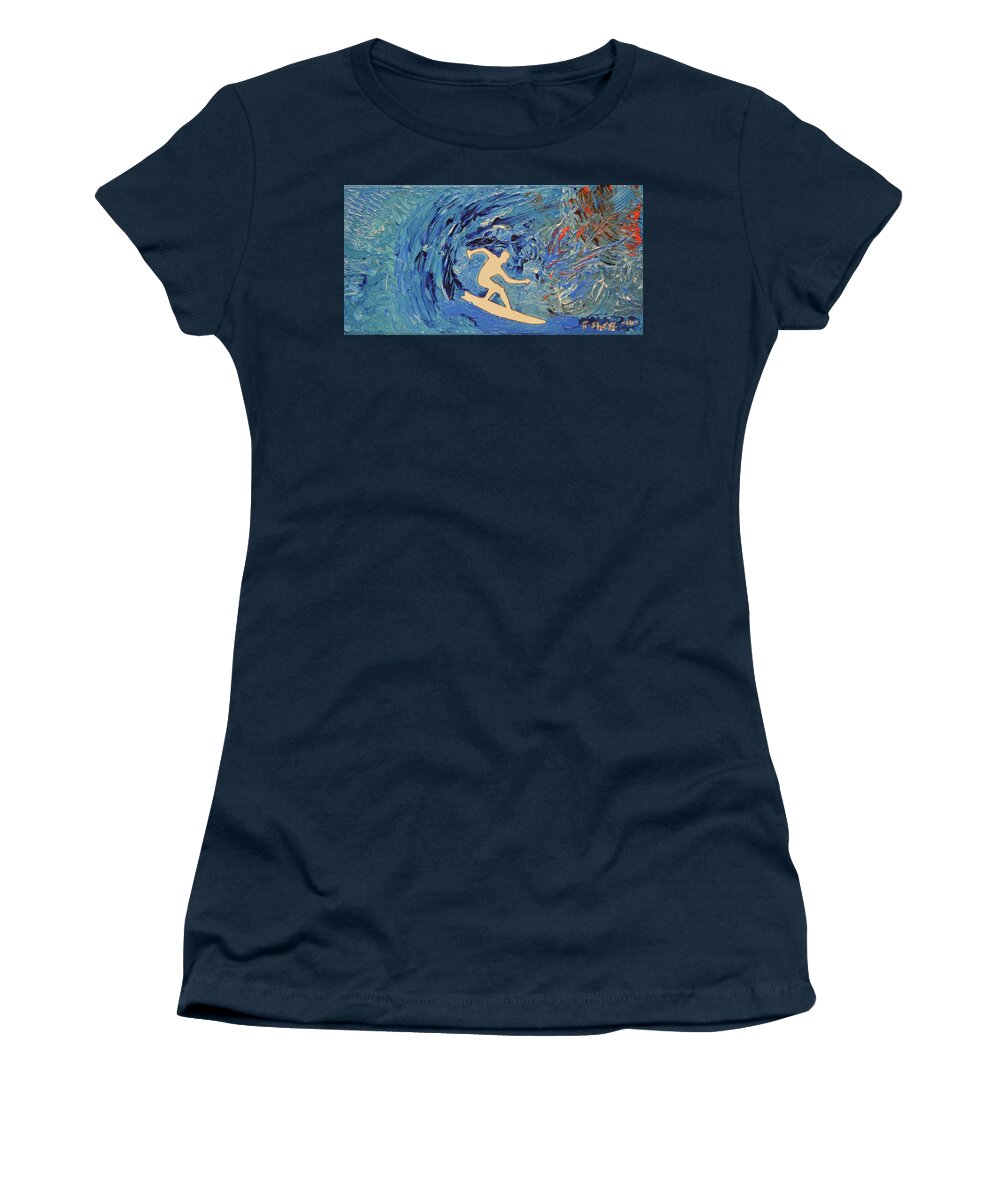 Surfer Women's T-Shirt featuring the painting Through It All by Art By G-Sheff