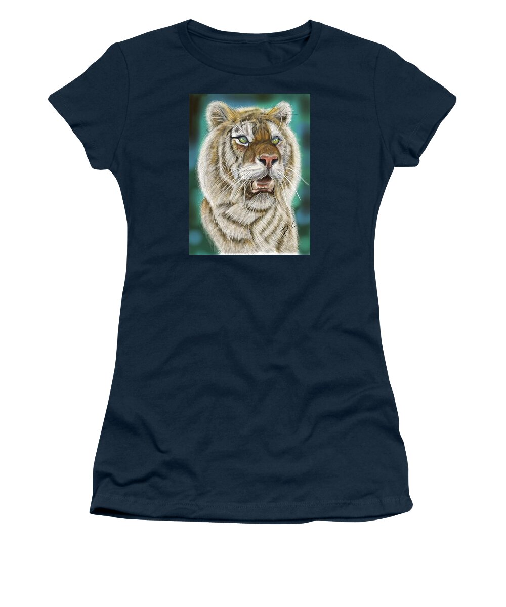 Tiger Women's T-Shirt featuring the digital art Tiger by Darren Cannell