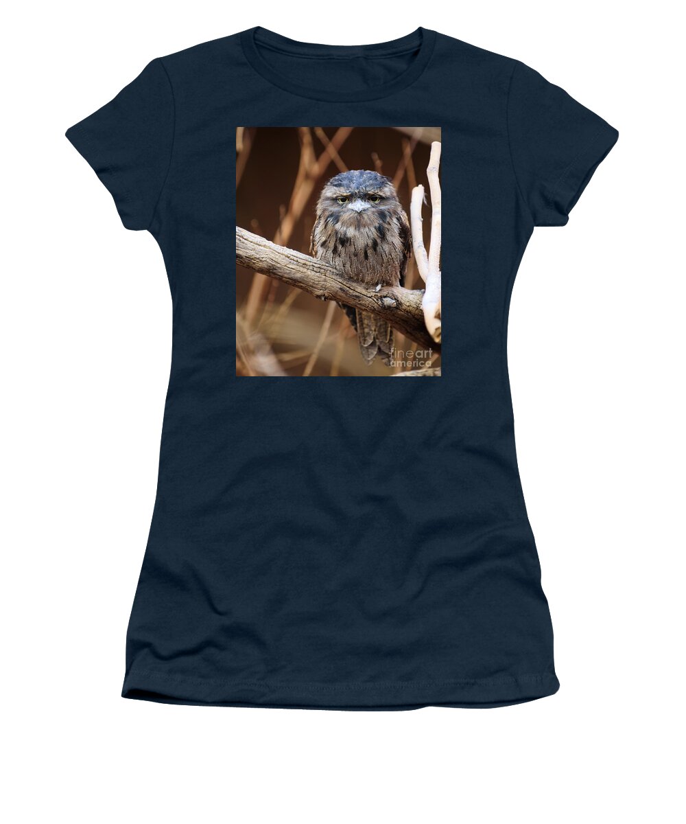 Nature Women's T-Shirt featuring the photograph Tiny Grumpy Owl by Bill Frische