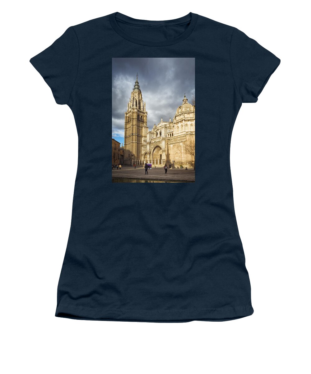 Joan Carroll Women's T-Shirt featuring the photograph Toledo Cathedral by Joan Carroll