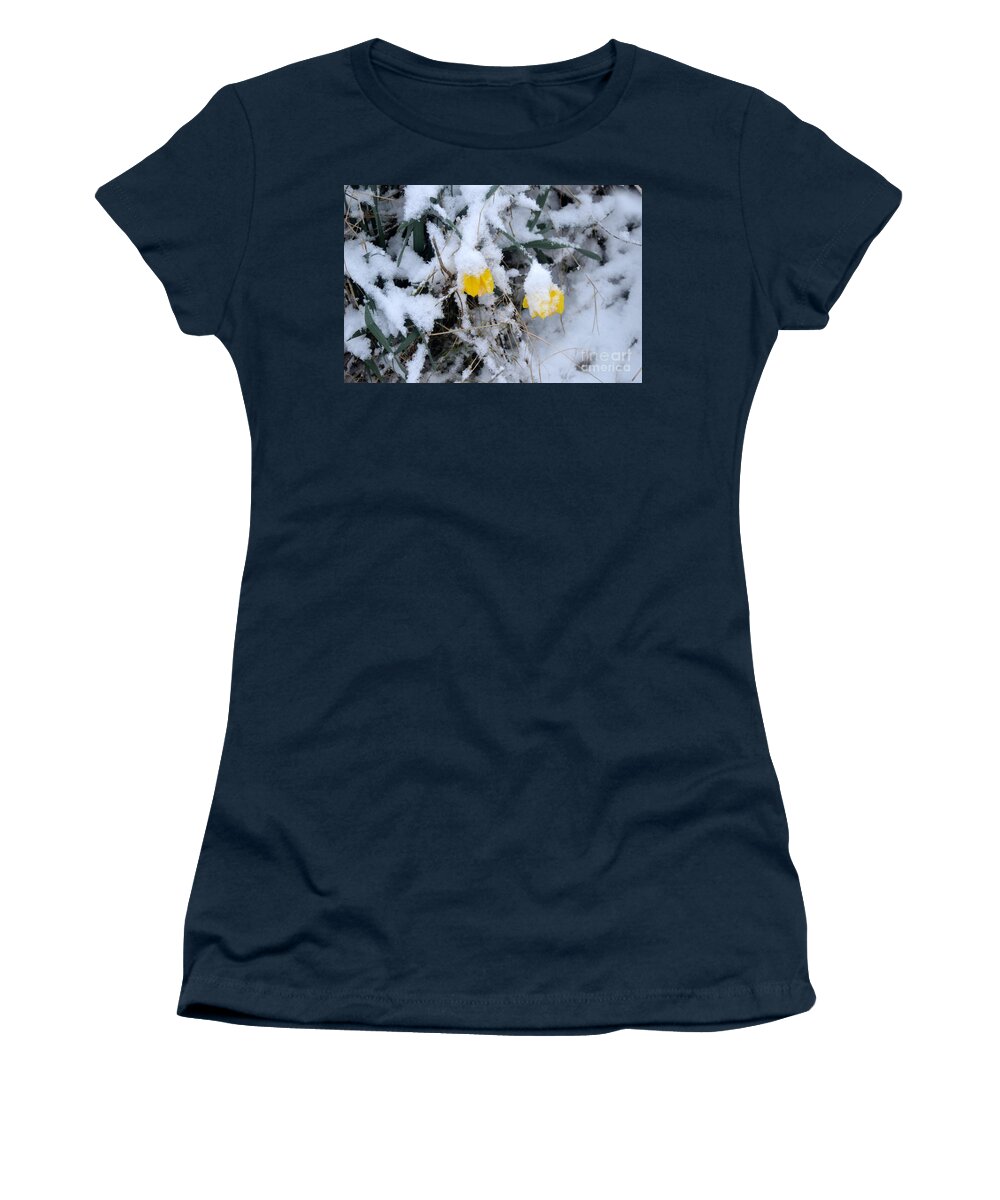 Snow Women's T-Shirt featuring the photograph Too Early by Andy Thompson