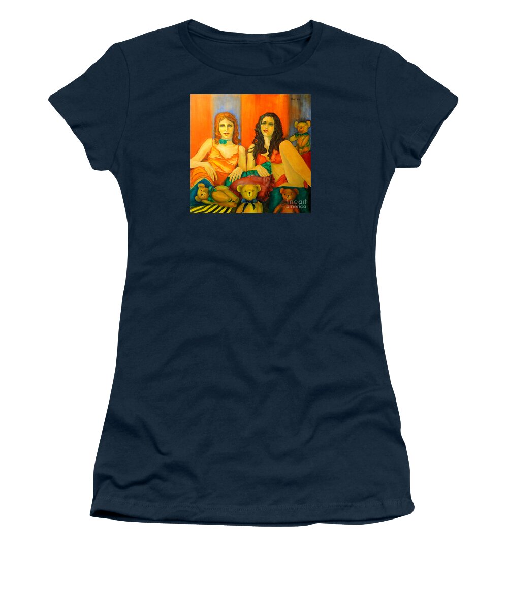 Humanpainting Women's T-Shirt featuring the painting Toys by Dagmar Helbig