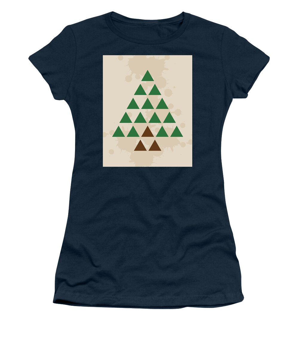 Triangles Women's T-Shirt featuring the digital art Triangle Tree by K Bradley Washburn