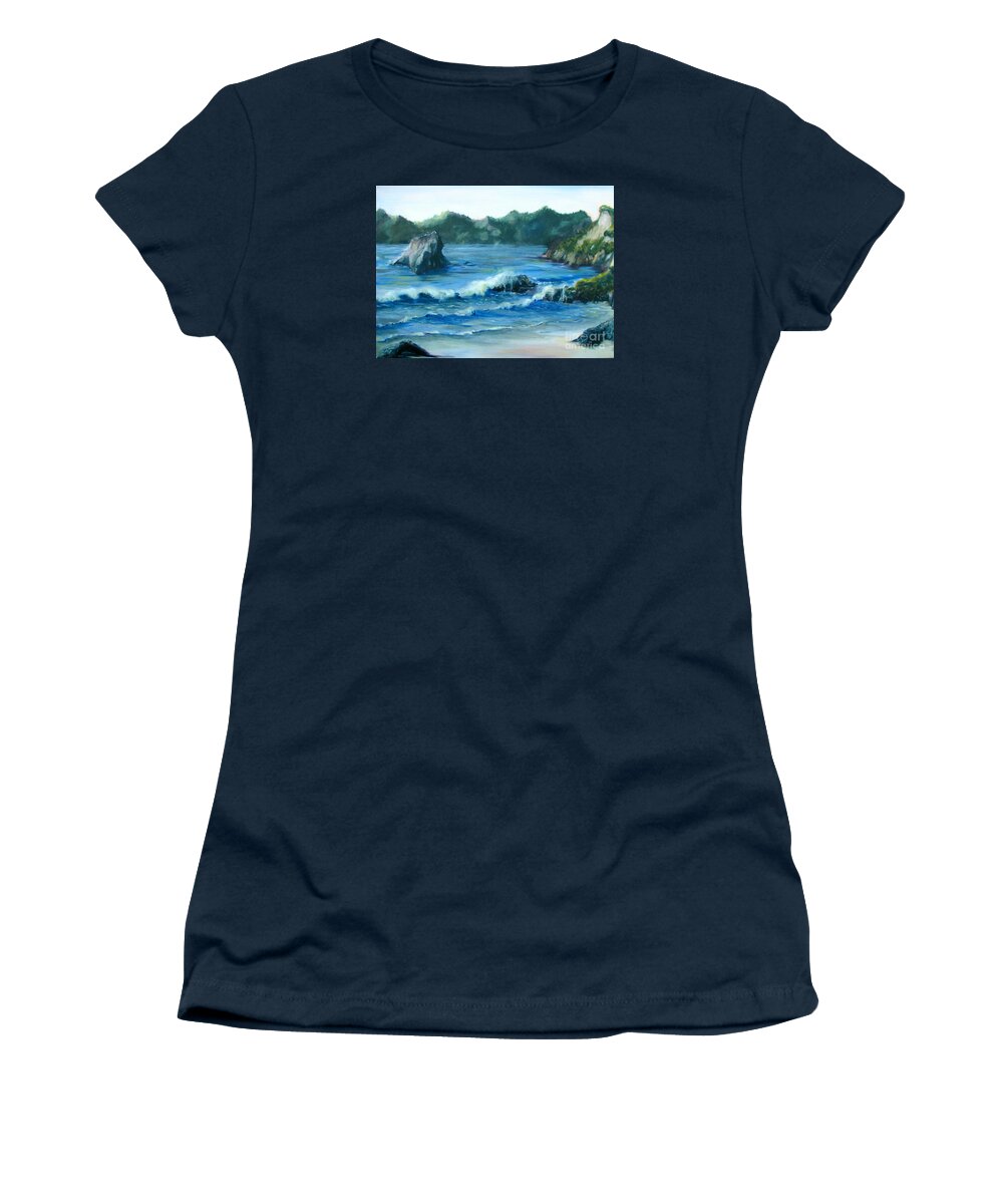 Landscape Women's T-Shirt featuring the painting Trinidad Beach by Patricia Kanzler