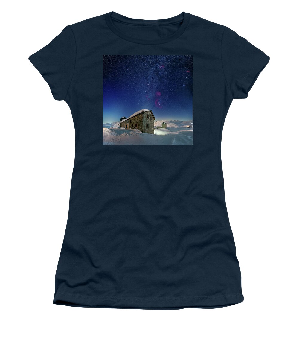 Mountains Women's T-Shirt featuring the photograph Tschuggen Observatory by Ralf Rohner