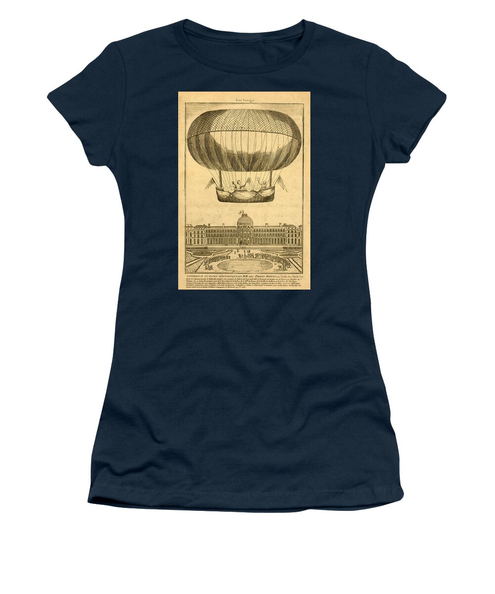  Women's T-Shirt featuring the drawing Tuileries Garden, Paris by Vintage Pix