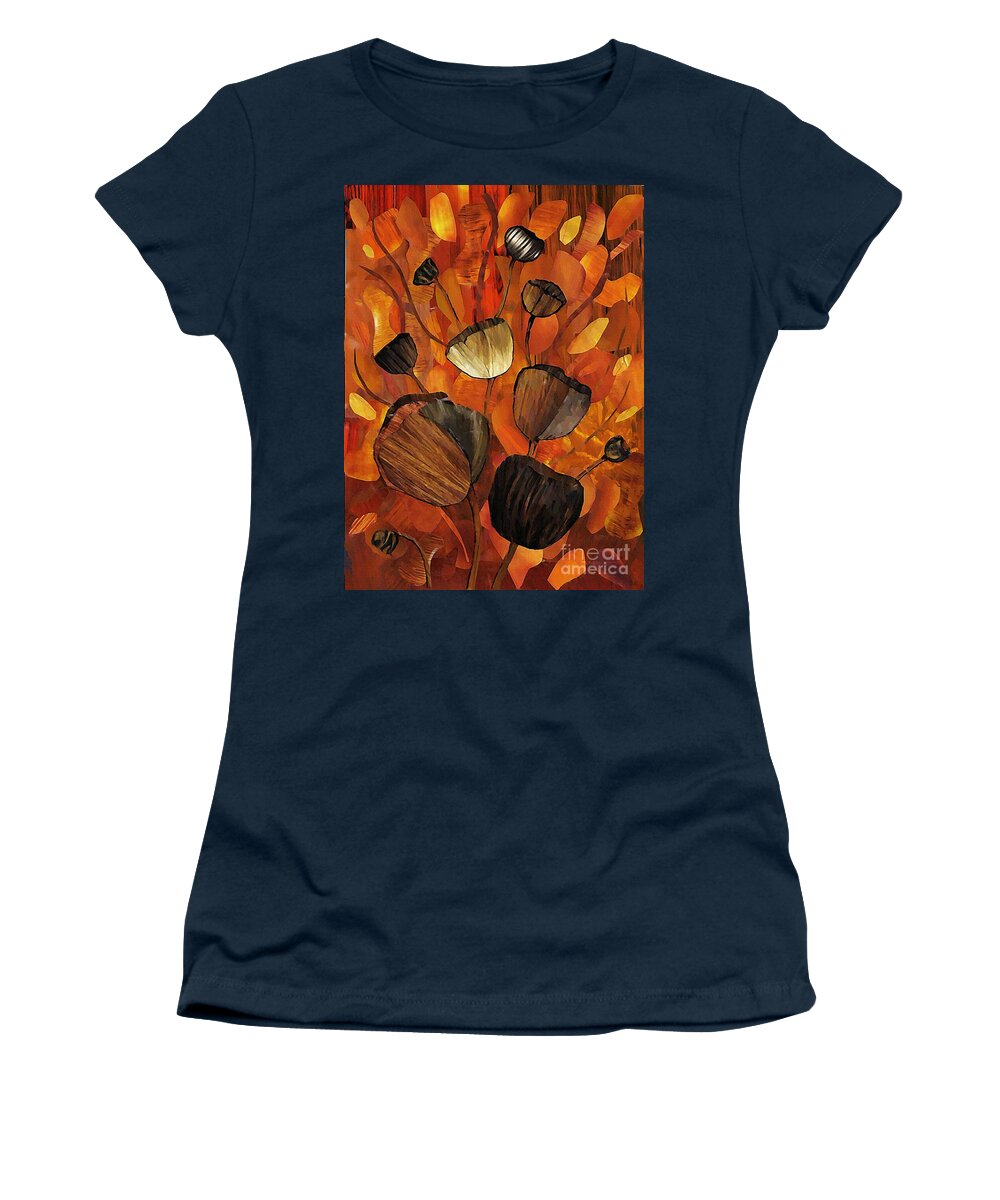 Collage Women's T-Shirt featuring the mixed media Tulips and Violins by Sarah Loft