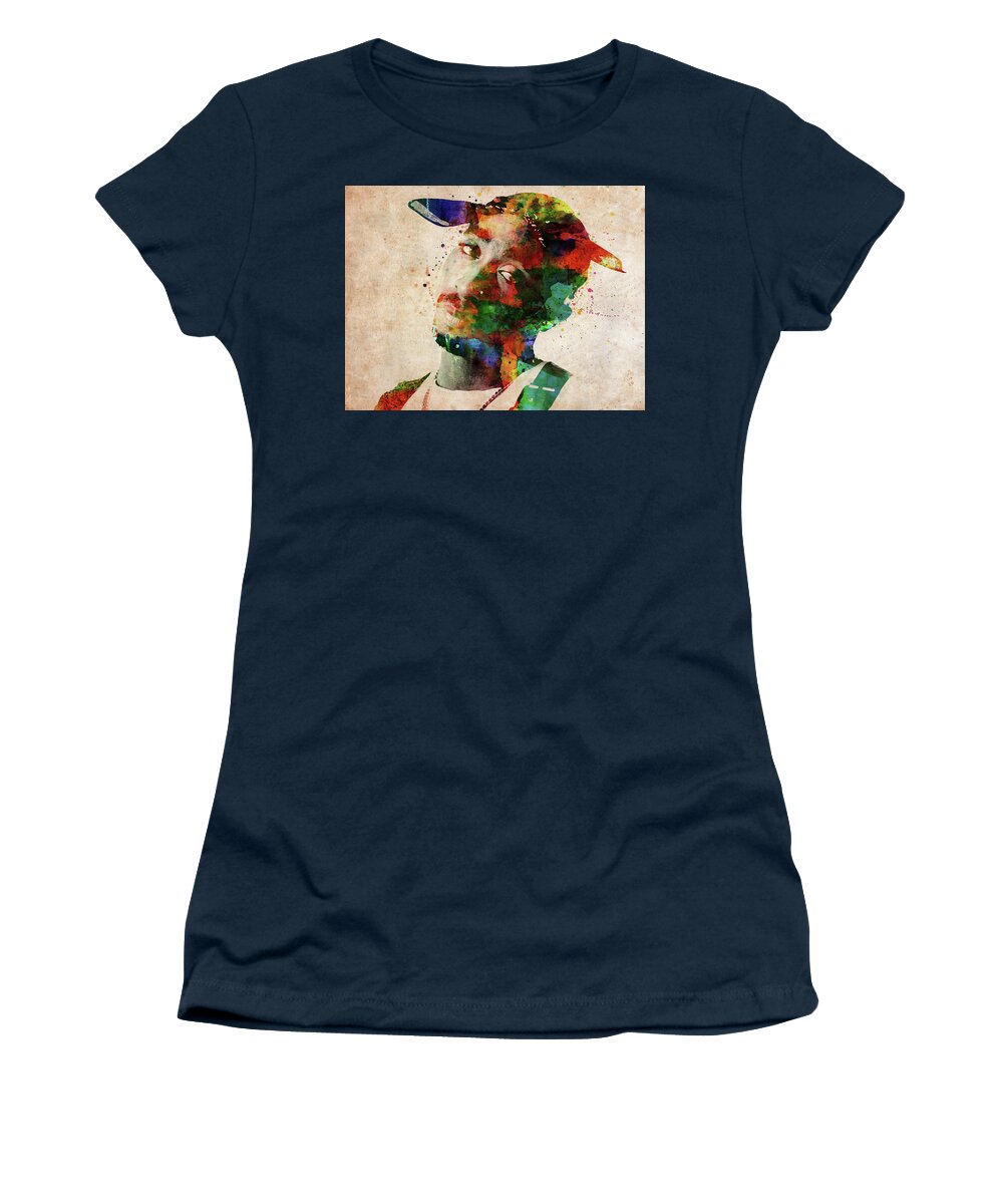 Tupac Shakur Women's T-Shirt featuring the digital art Tupac Shakur by Mihaela Pater