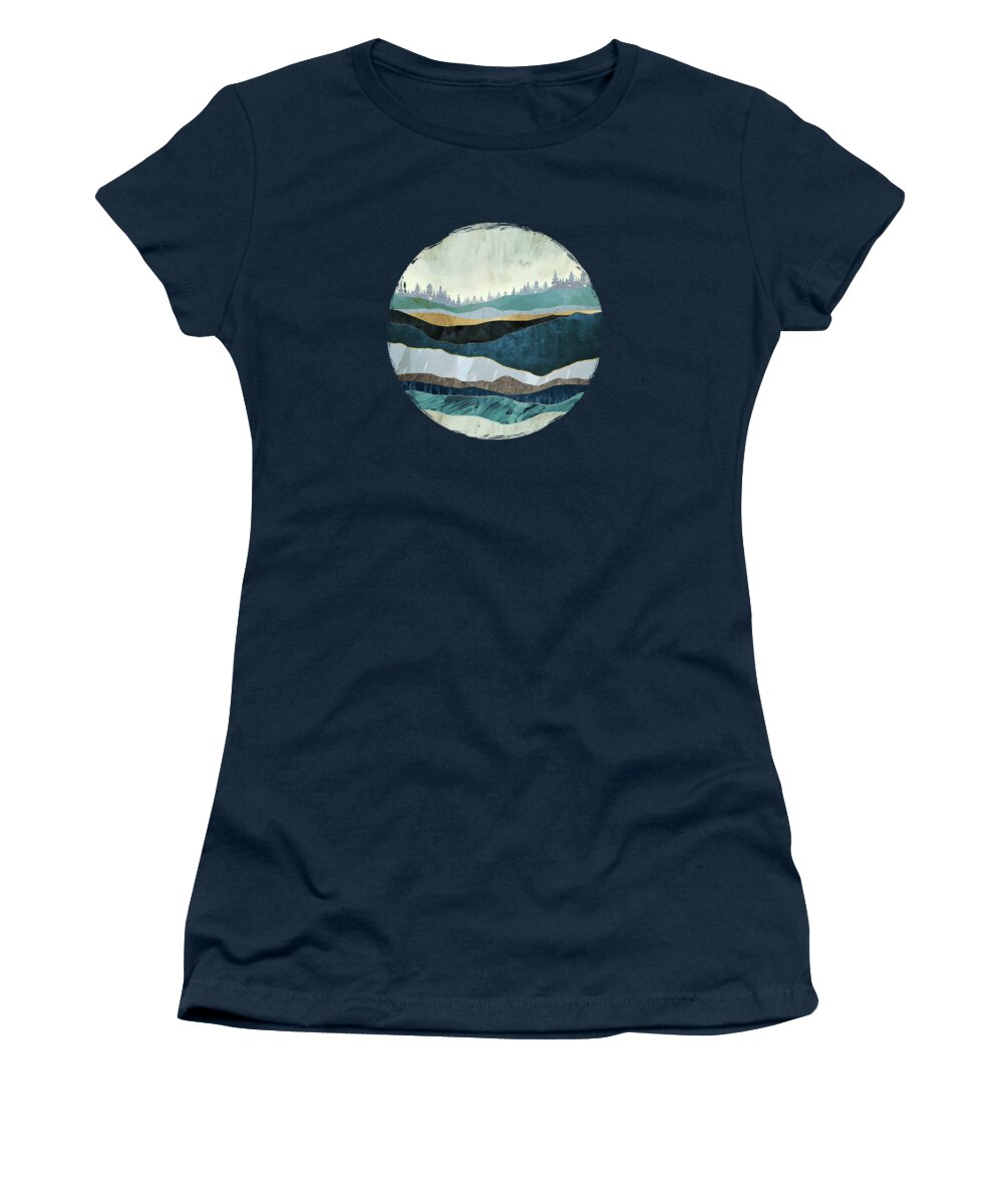 Turquoise Women's T-Shirt featuring the digital art Turquoise Hills by Spacefrog Designs