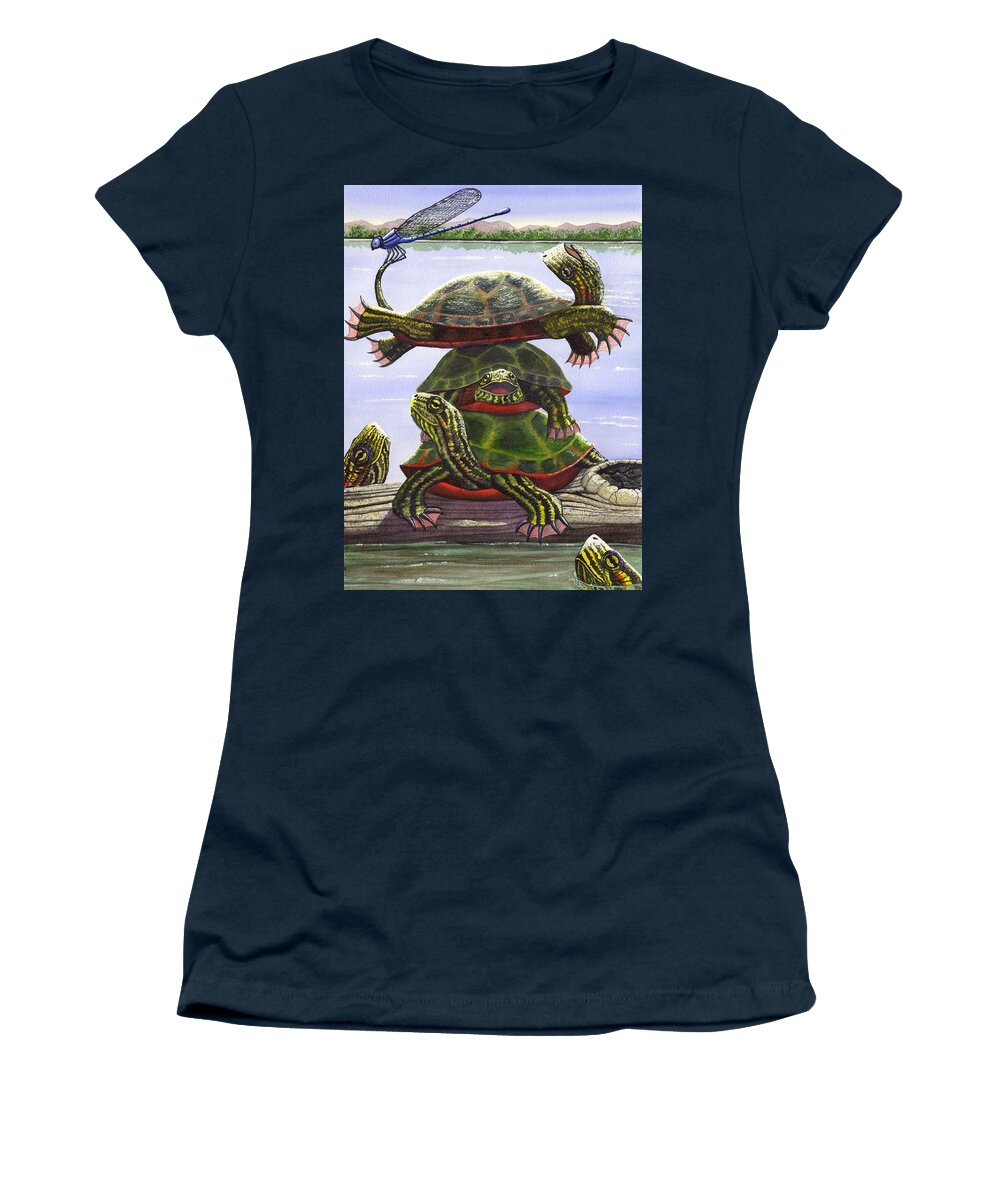 Turtle Women's T-Shirt featuring the painting Turtle Circus by Catherine G McElroy