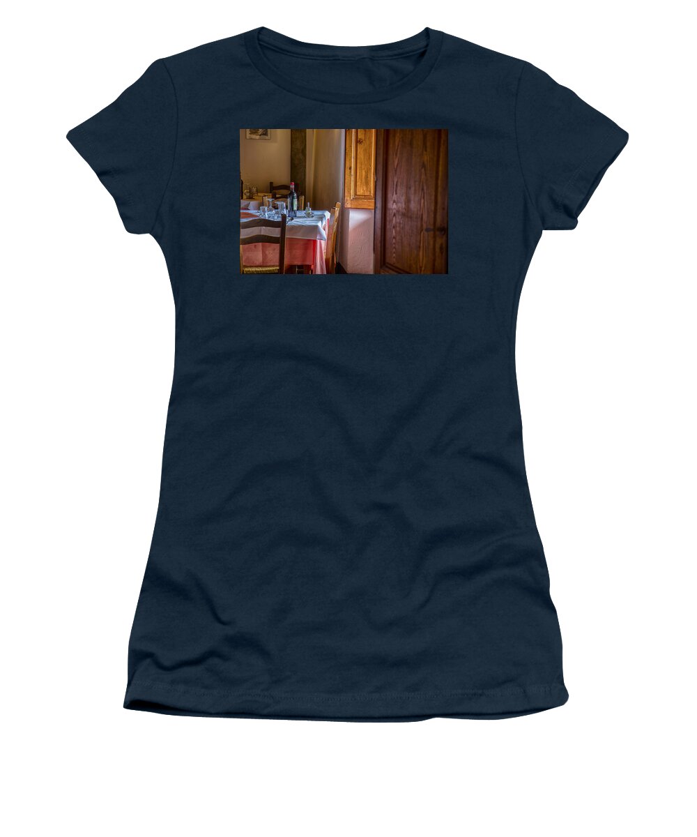 Wine Women's T-Shirt featuring the photograph Tuscany Table by Kathy Adams Clark