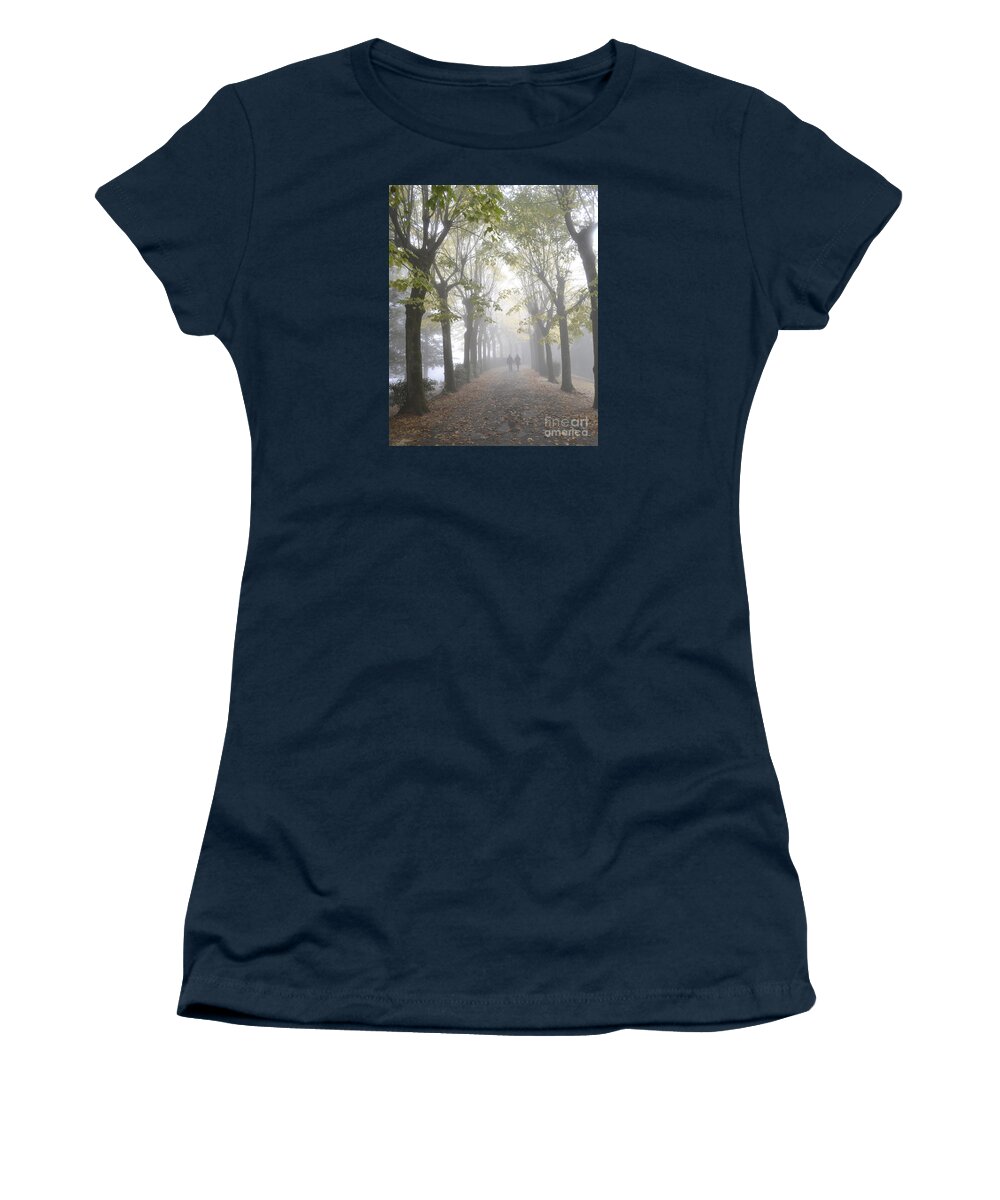 Misty Trees Women's T-Shirt featuring the photograph Tuscany Love by Rebecca Margraf