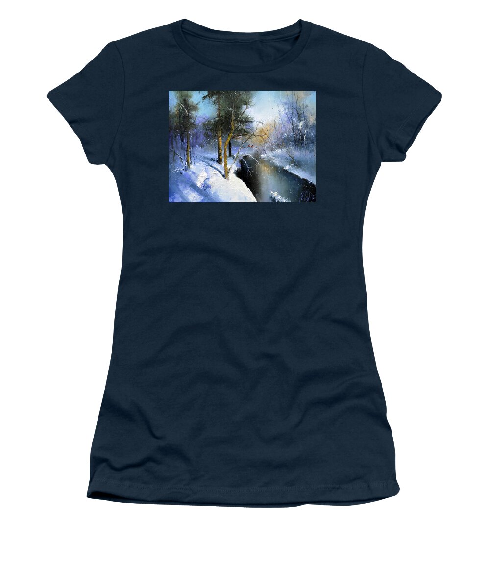 Russian Artists New Wave Women's T-Shirt featuring the painting Two Bullfinches by Igor Medvedev