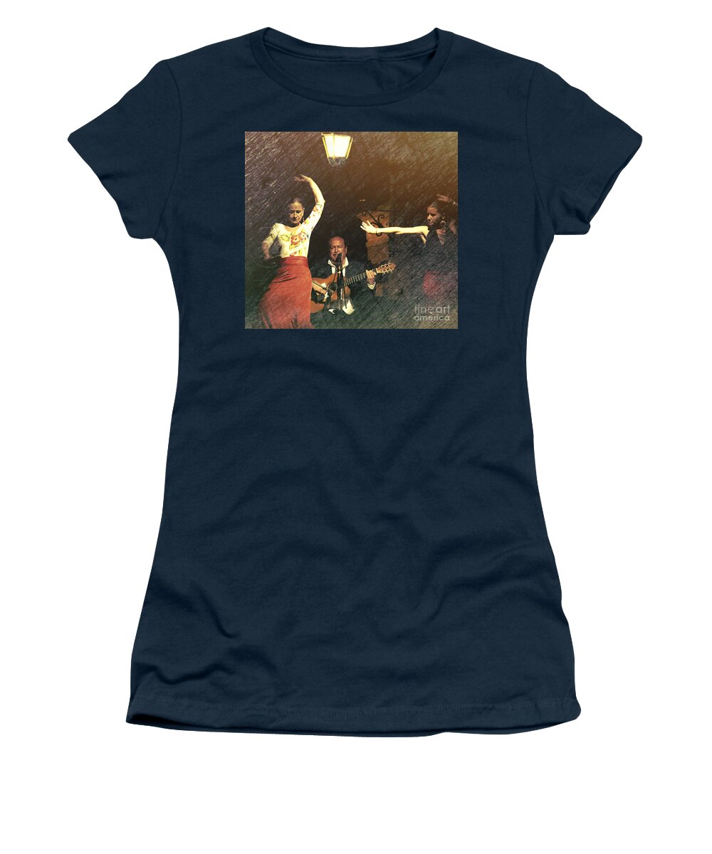 Dancers Women's T-Shirt featuring the photograph Two for Flamenco by Barry Weiss