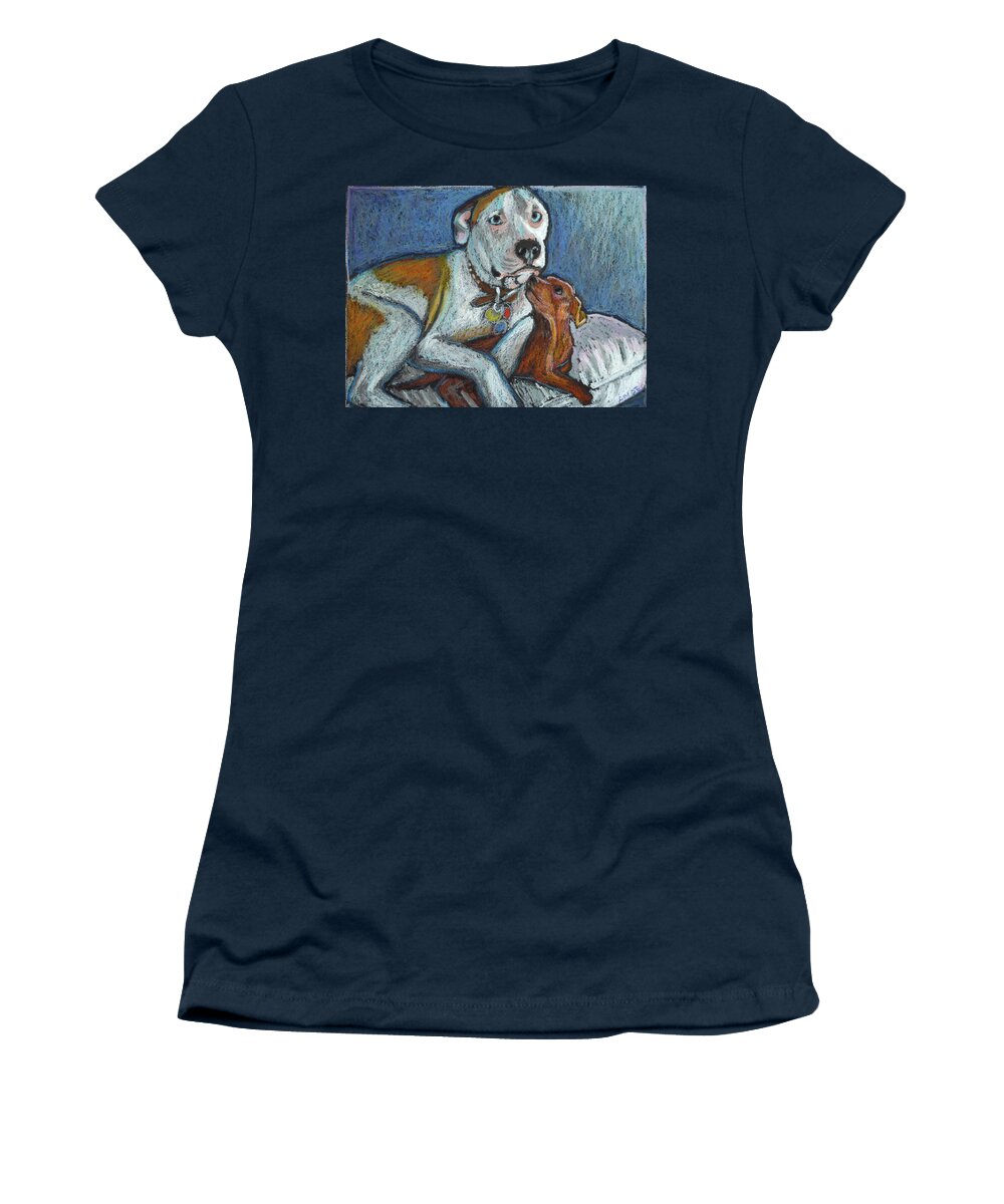  Women's T-Shirt featuring the painting Two in the Bed by Ande Hall