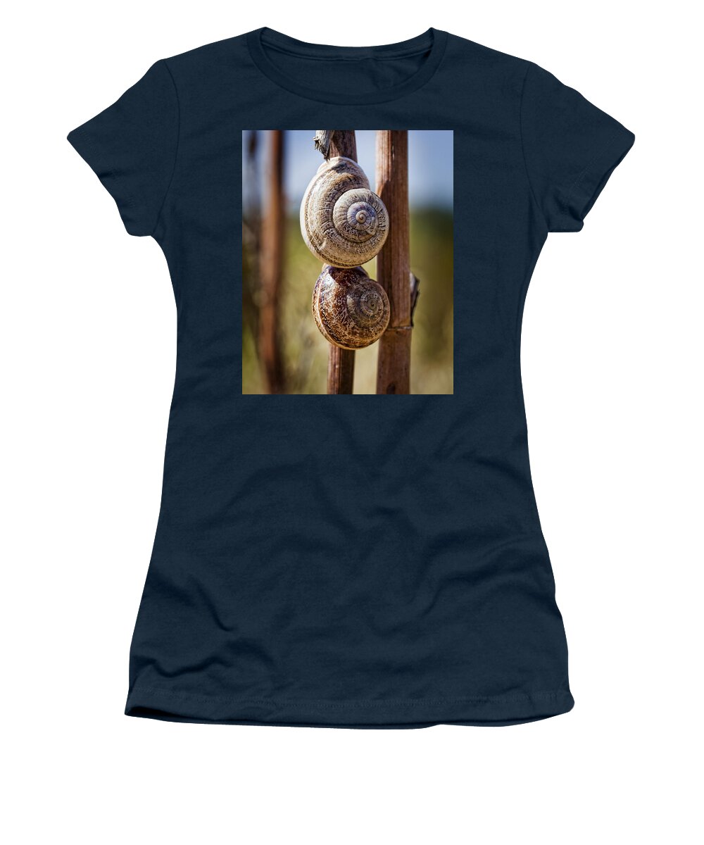 Snail Women's T-Shirt featuring the photograph Two Snails by Kelley King