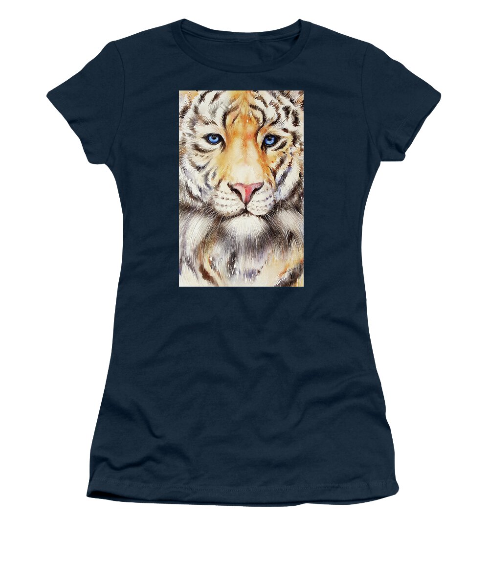 Tiger Women's T-Shirt featuring the painting Tyger Tyger by Arti Chauhan