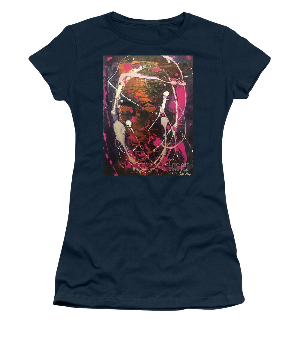 Abstract Expressionism Women's T-Shirt featuring the painting Pour Painting III Art Print by Crystal Stagg