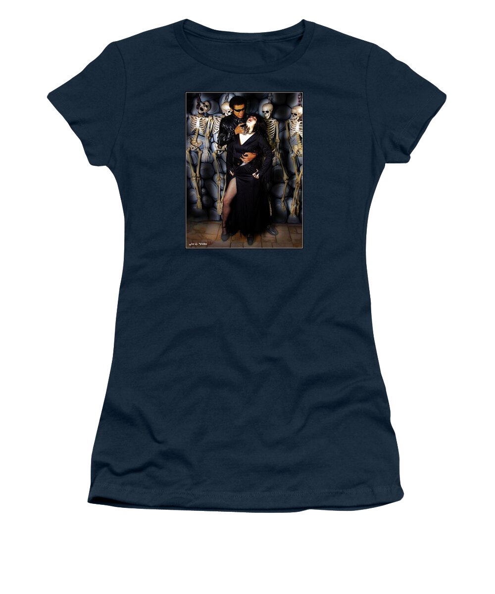 Fantasy Women's T-Shirt featuring the painting Vamperilla Vs The Matrix Master by Jon Volden