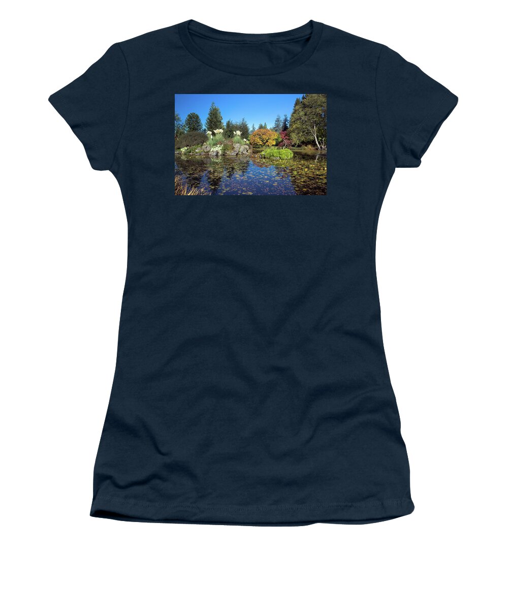 Alex Lyubar Women's T-Shirt featuring the photograph Van Dusen Botanical Garden by Alex Lyubar